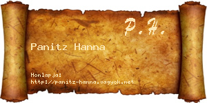Panitz Hanna névjegykártya
